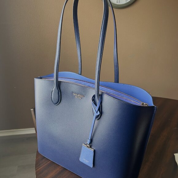 Kate Spade Suite Large Work Tote Parisian Navy Leather - Picture 13 of 13